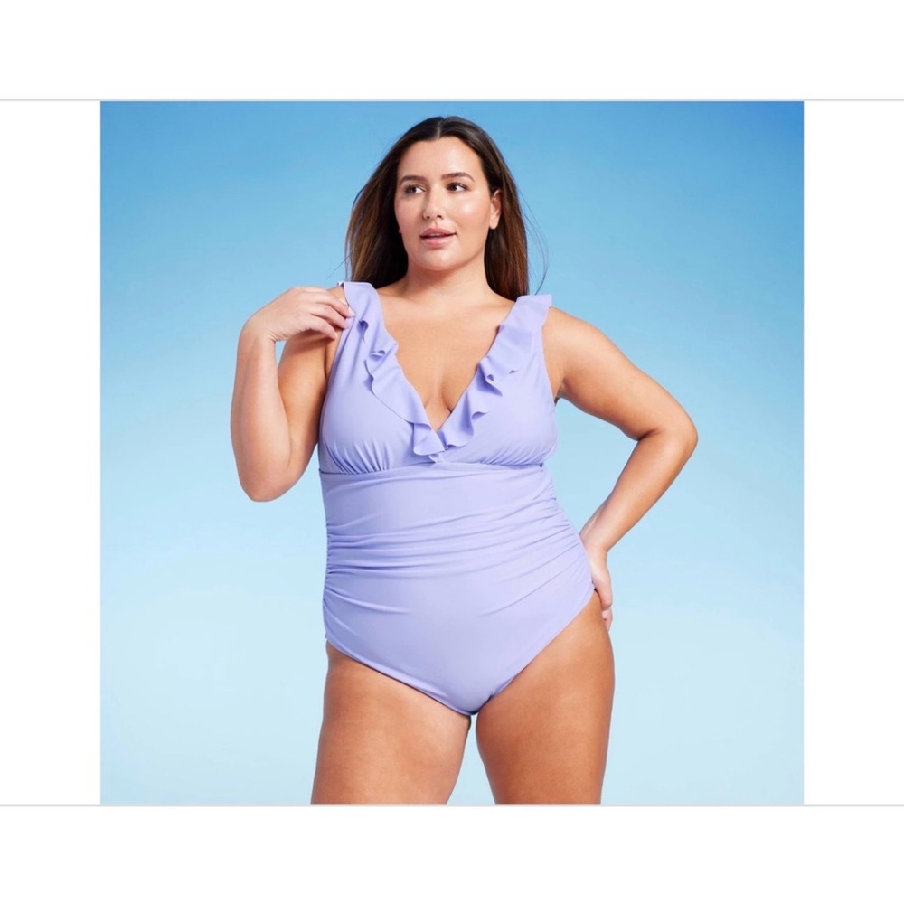 Women's Ruffle Full Coverage One Piece Swimsuit